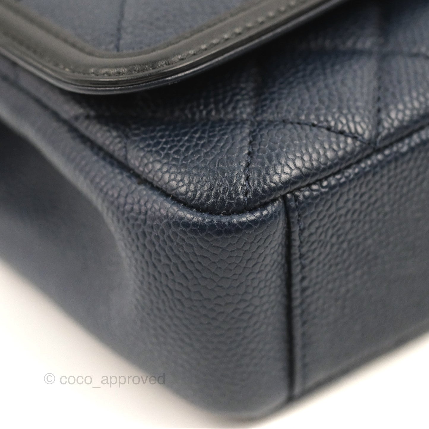 Chanel Quilted Small CC Filigree Flap Navy Black Caviar