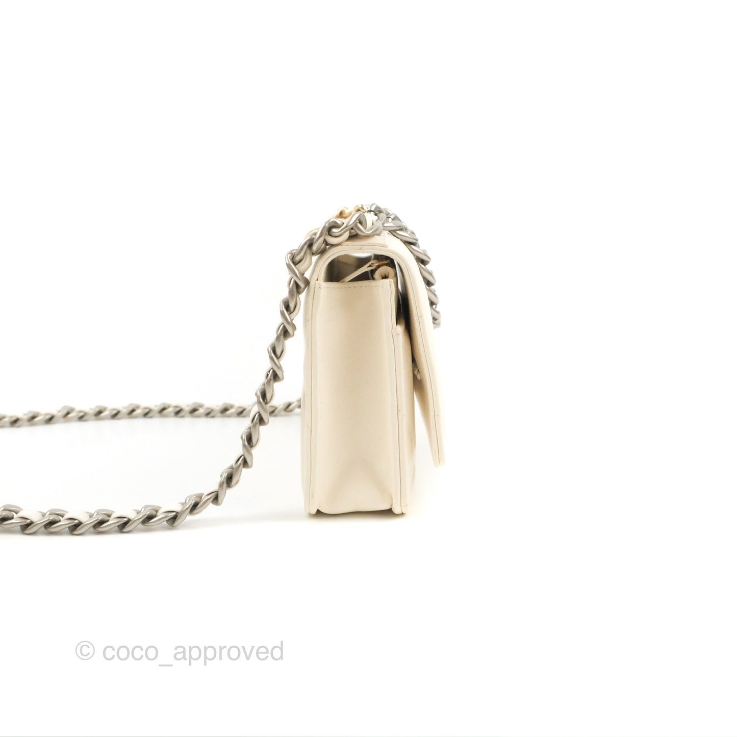 Chanel 19 Wallet on Chain WOC White Mixed Hardware