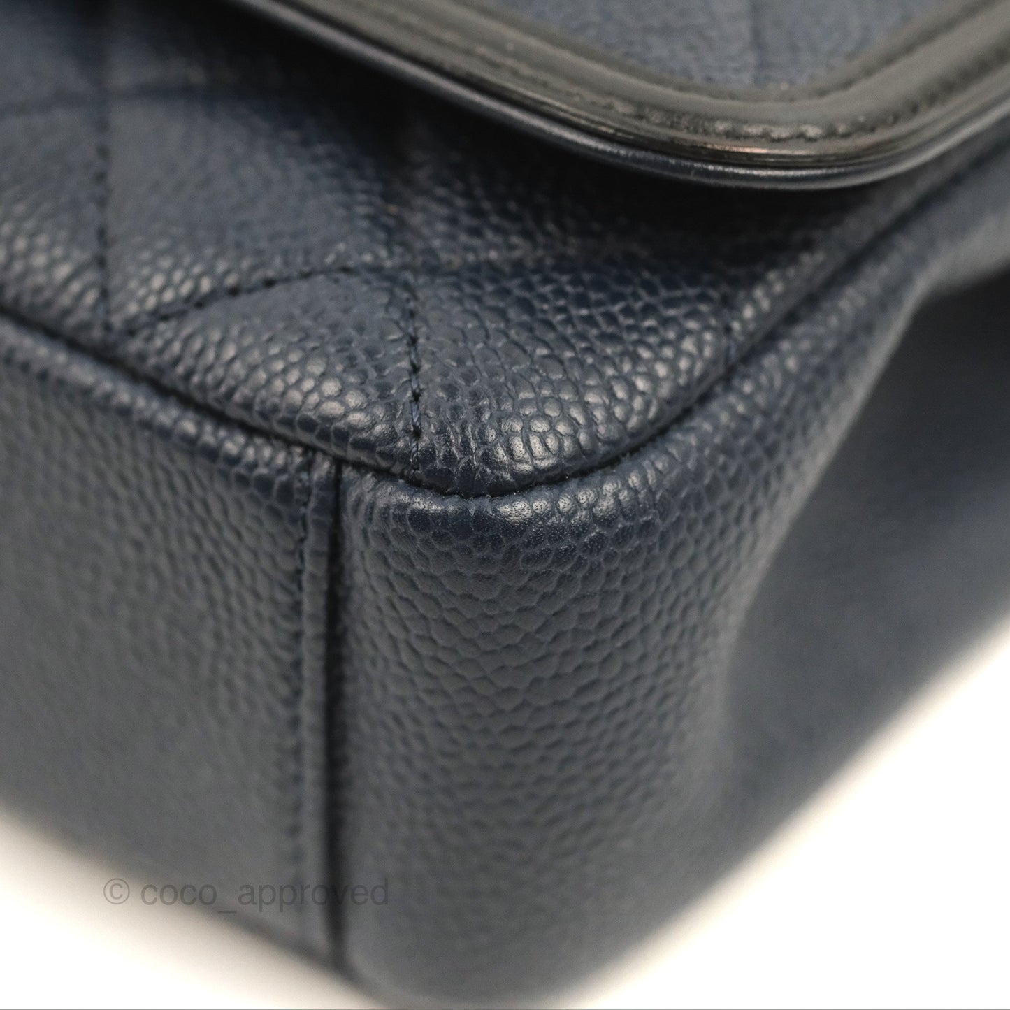 Chanel Quilted Small CC Filigree Flap Navy Black Caviar