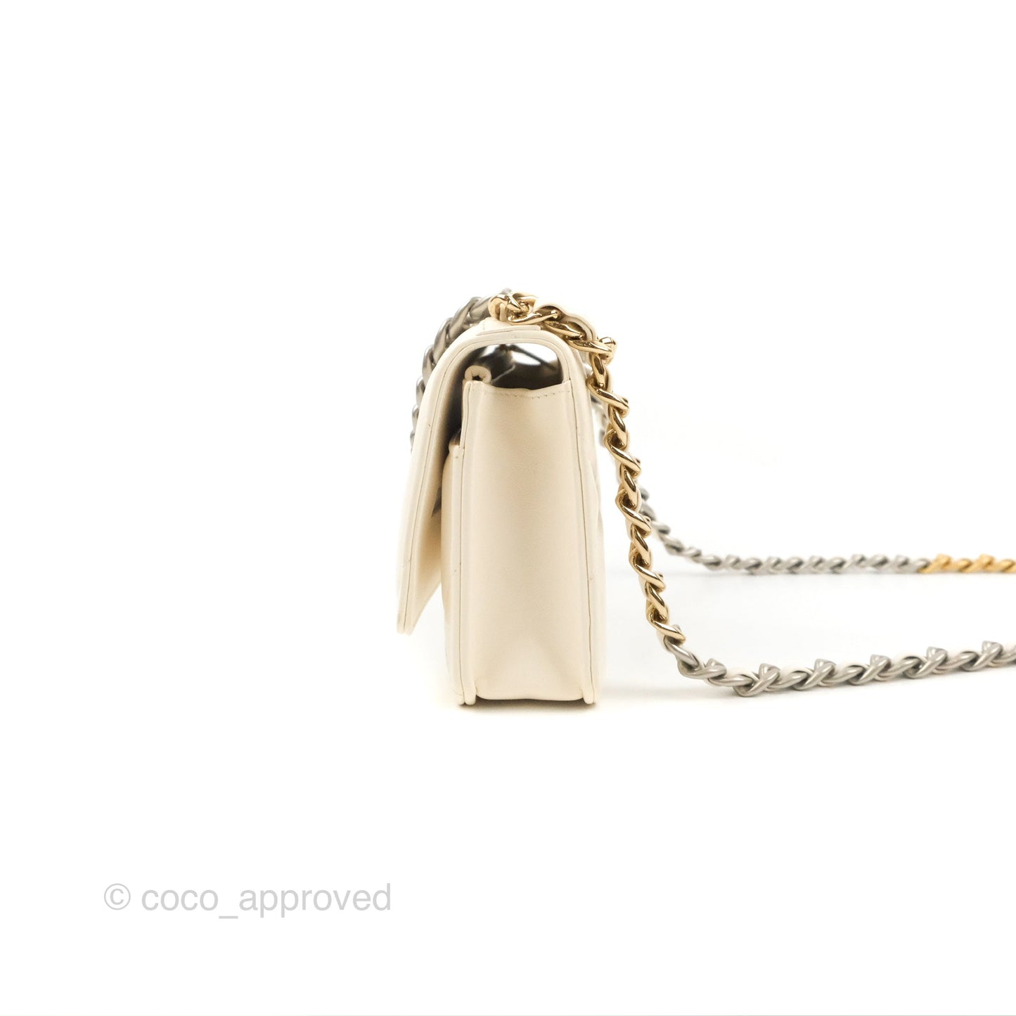 Chanel 19 Wallet on Chain WOC White Mixed Hardware