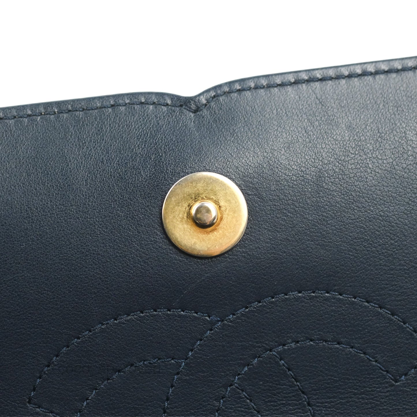 Chanel Quilted Small CC Filigree Flap Navy Black Caviar
