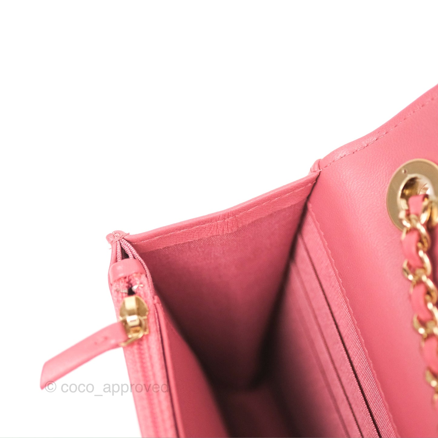 Chanel Trendy CC WOC Chevron Pink Lambskin Gold Hardware