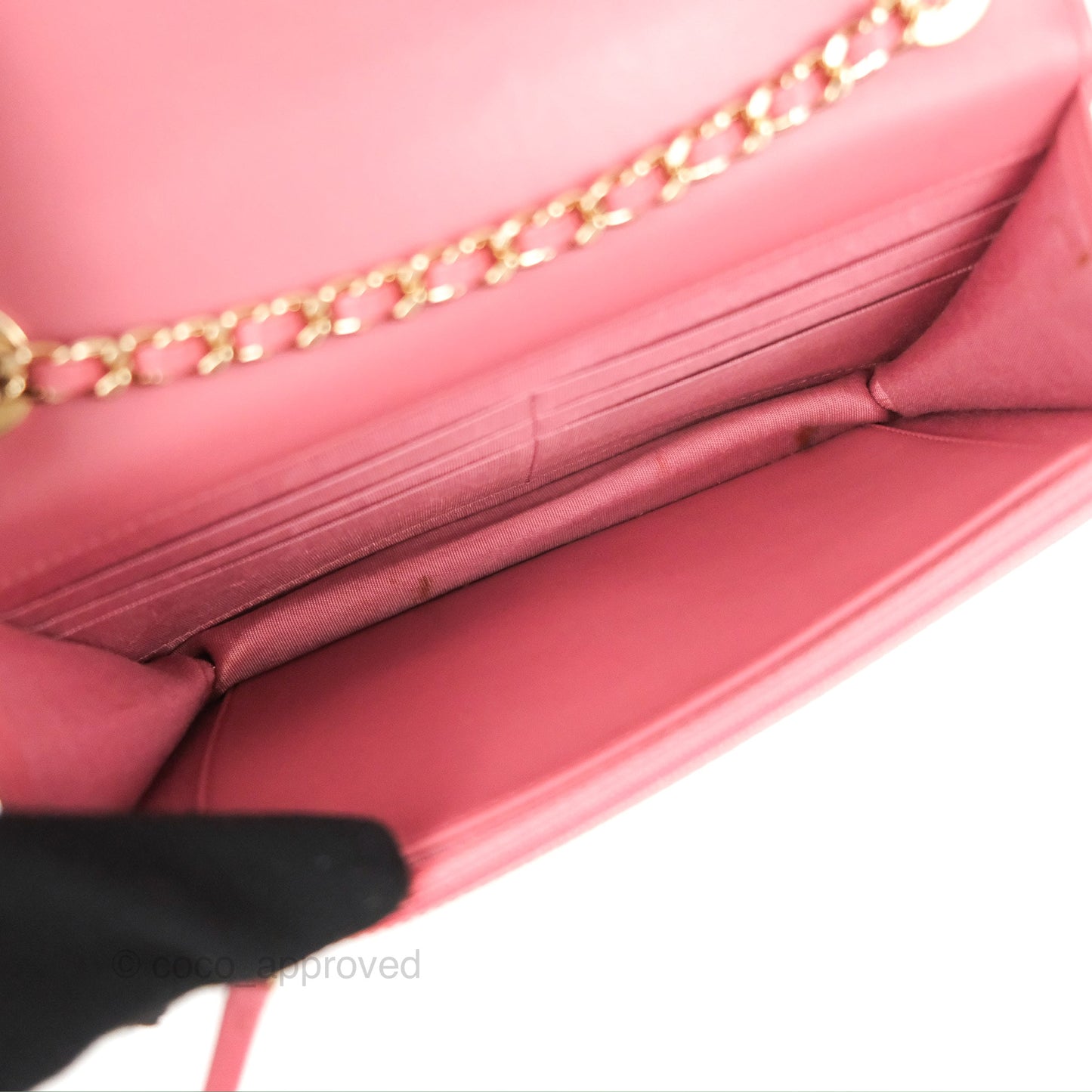 Chanel Trendy CC WOC Chevron Pink Lambskin Gold Hardware
