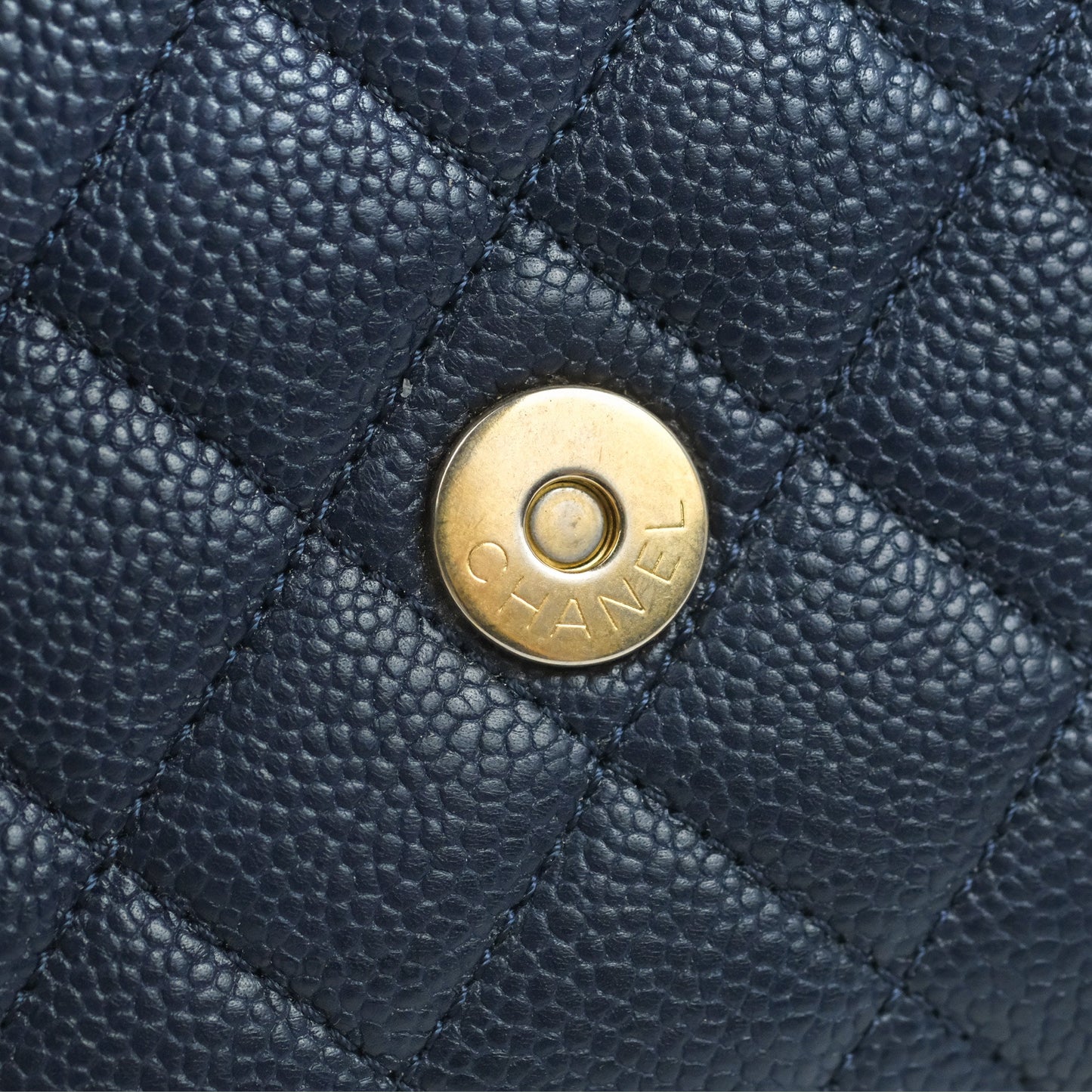 Chanel Quilted Small CC Filigree Flap Navy Black Caviar