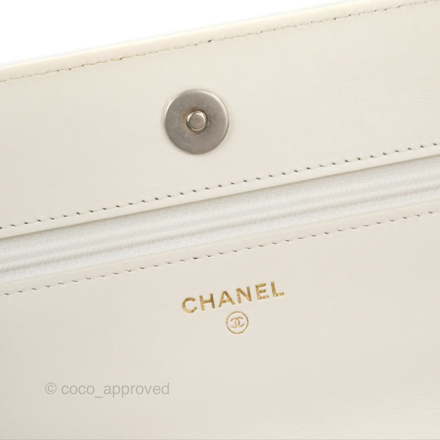 Chanel 19 Wallet on Chain WOC White Mixed Hardware