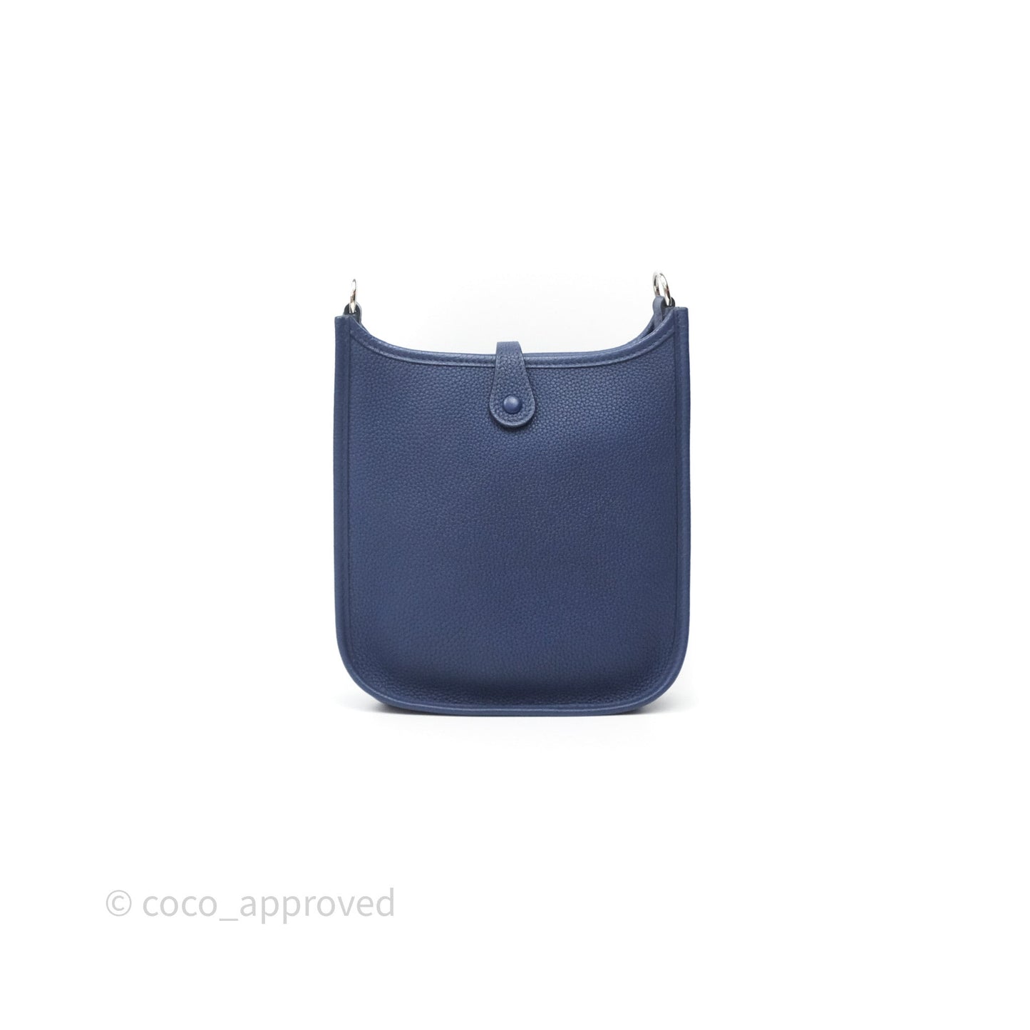 Hermès Mini Evelyne 16 Bleu Saphir 73 Taurillon Maurice Palladium Hardware