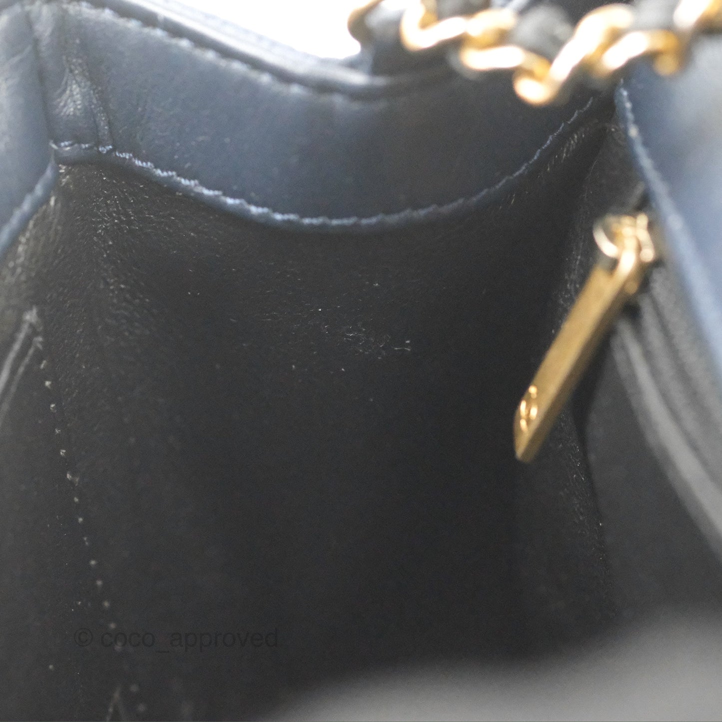 Chanel Quilted Small CC Filigree Flap Navy Black Caviar