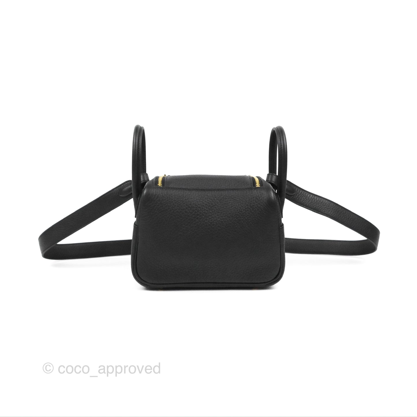 Hermès Mini Lindy 20 Black Clemence Gold Hardware