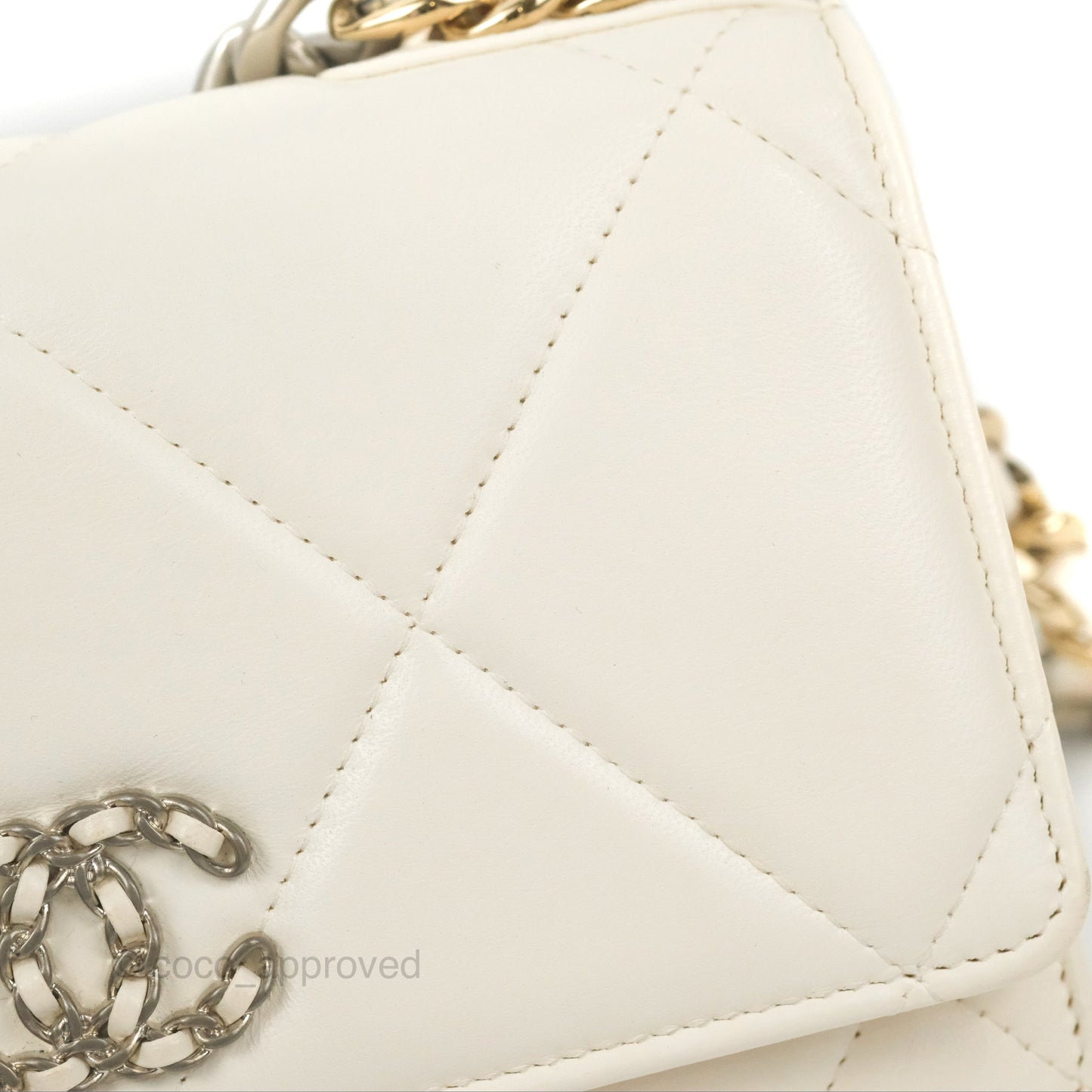 Chanel 19 Wallet on Chain WOC White Mixed Hardware