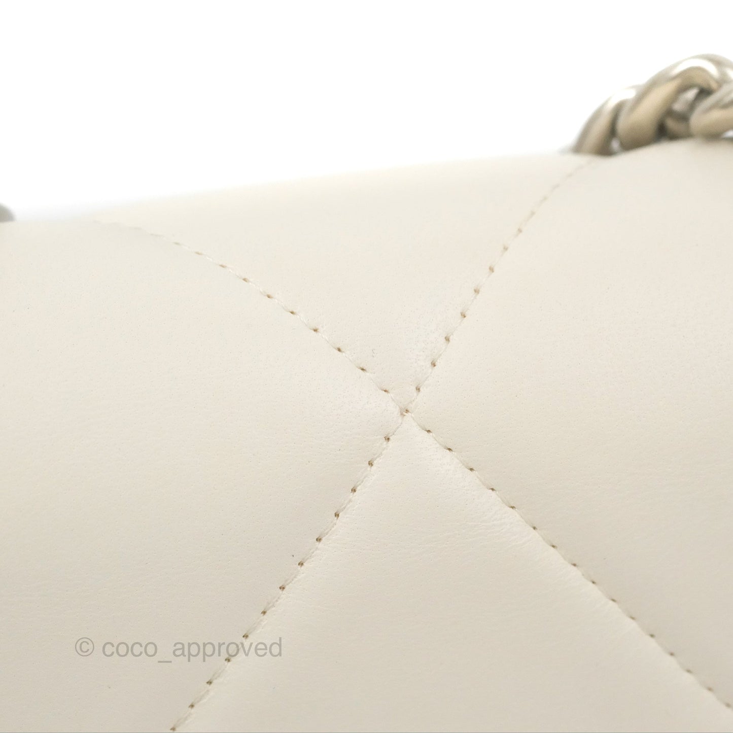 Chanel 19 Wallet on Chain WOC White Mixed Hardware