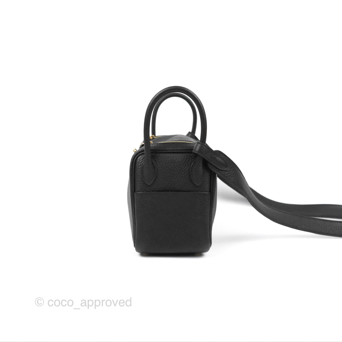 Hermès Mini Lindy 20 Black Clemence Gold Hardware