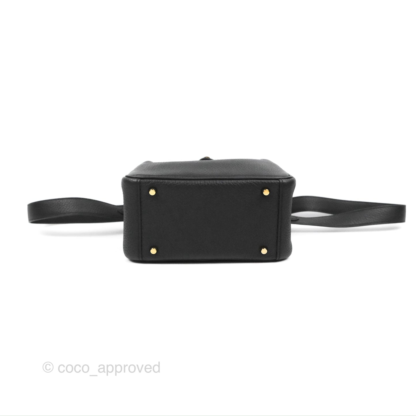 Hermès Mini Lindy 20 Black Clemence Gold Hardware