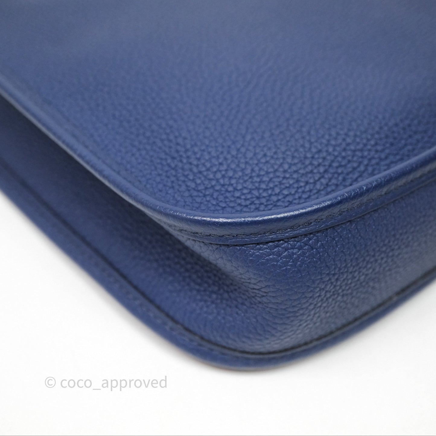 Hermès Mini Evelyne 16 Bleu Saphir 73 Taurillon Maurice Palladium Hardware