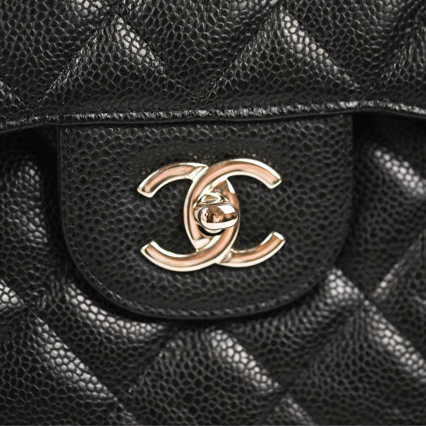 Chanel Jumbo Double Flap Black Caviar Silver Hardware⁣⁣