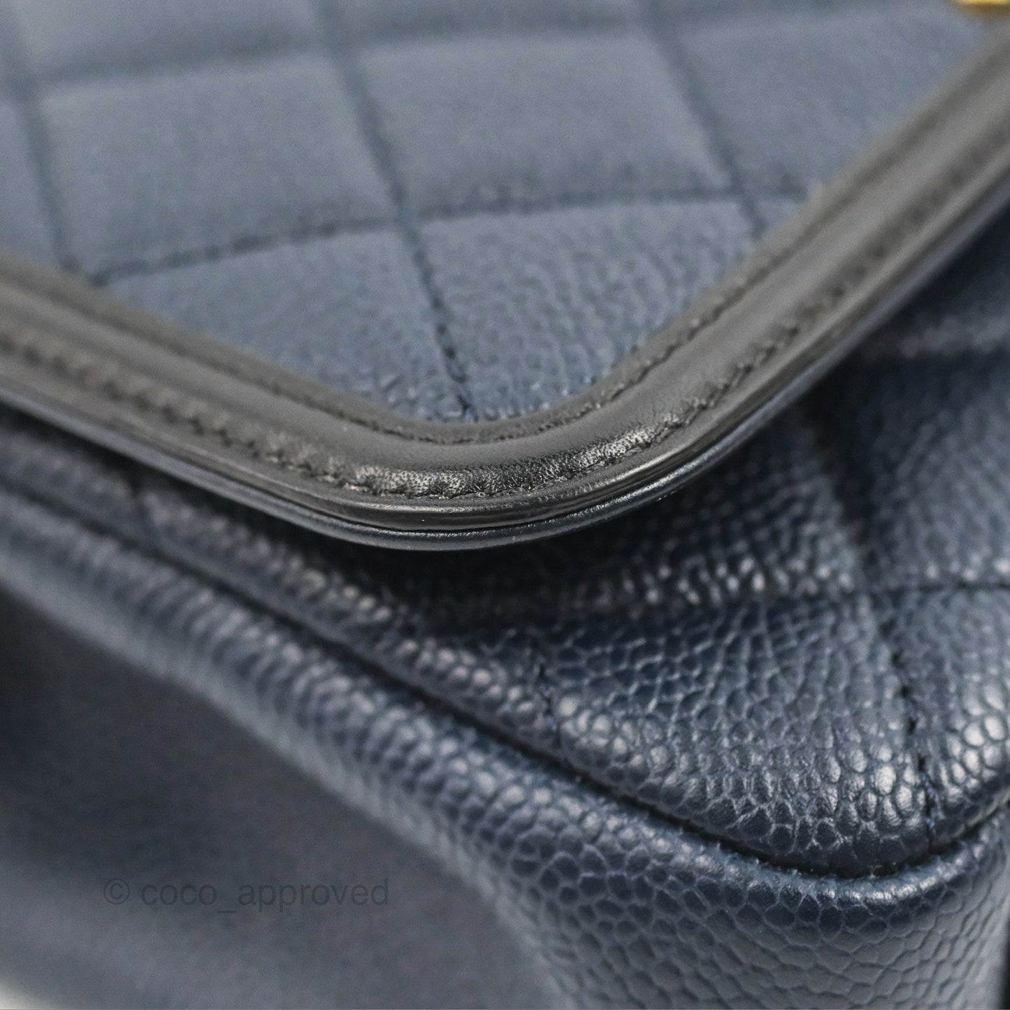 Chanel Quilted Small CC Filigree Flap Navy Black Caviar
