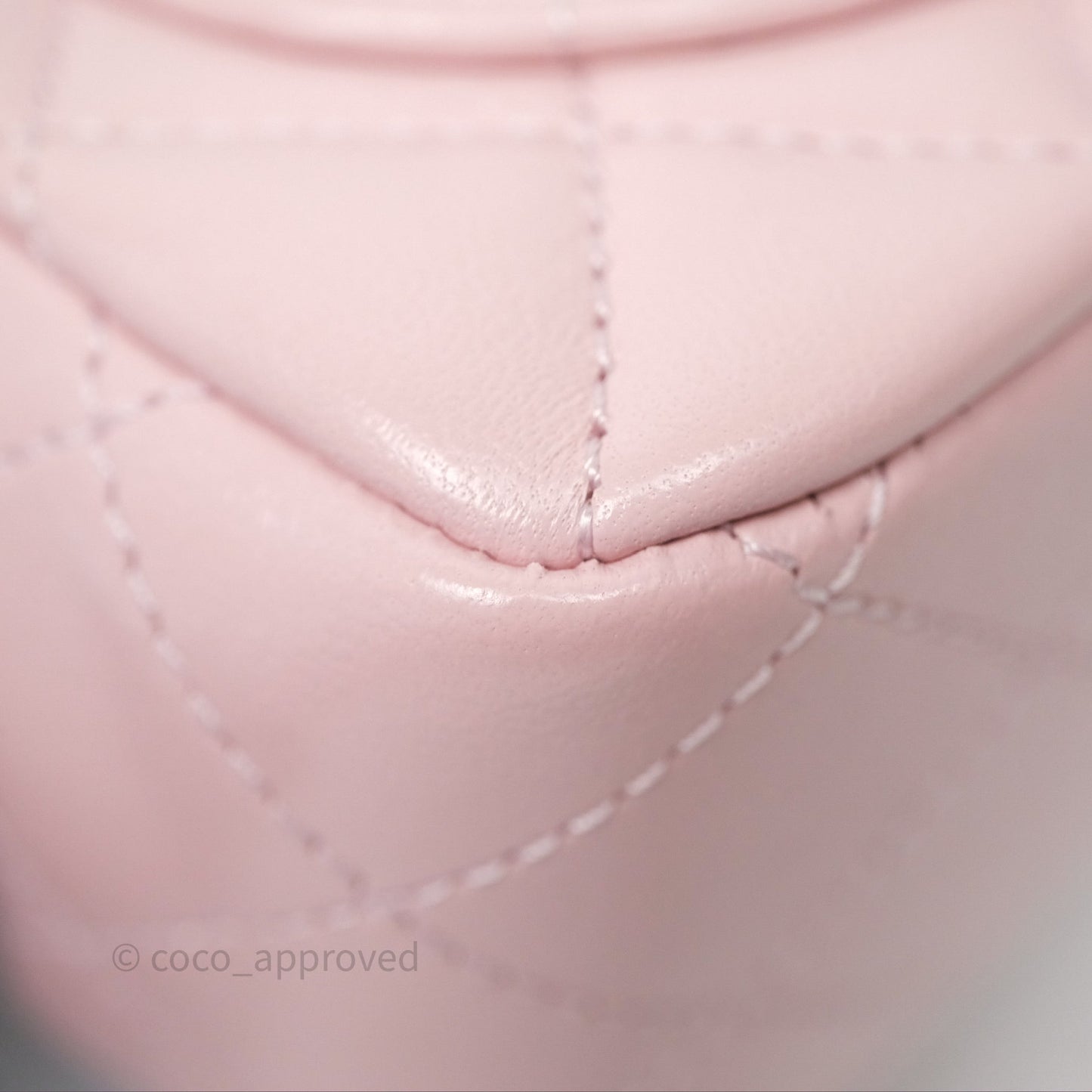 Chanel Pearl Crush Mini Square Quilted Dusty Pink Lambskin Aged Gold Hardware