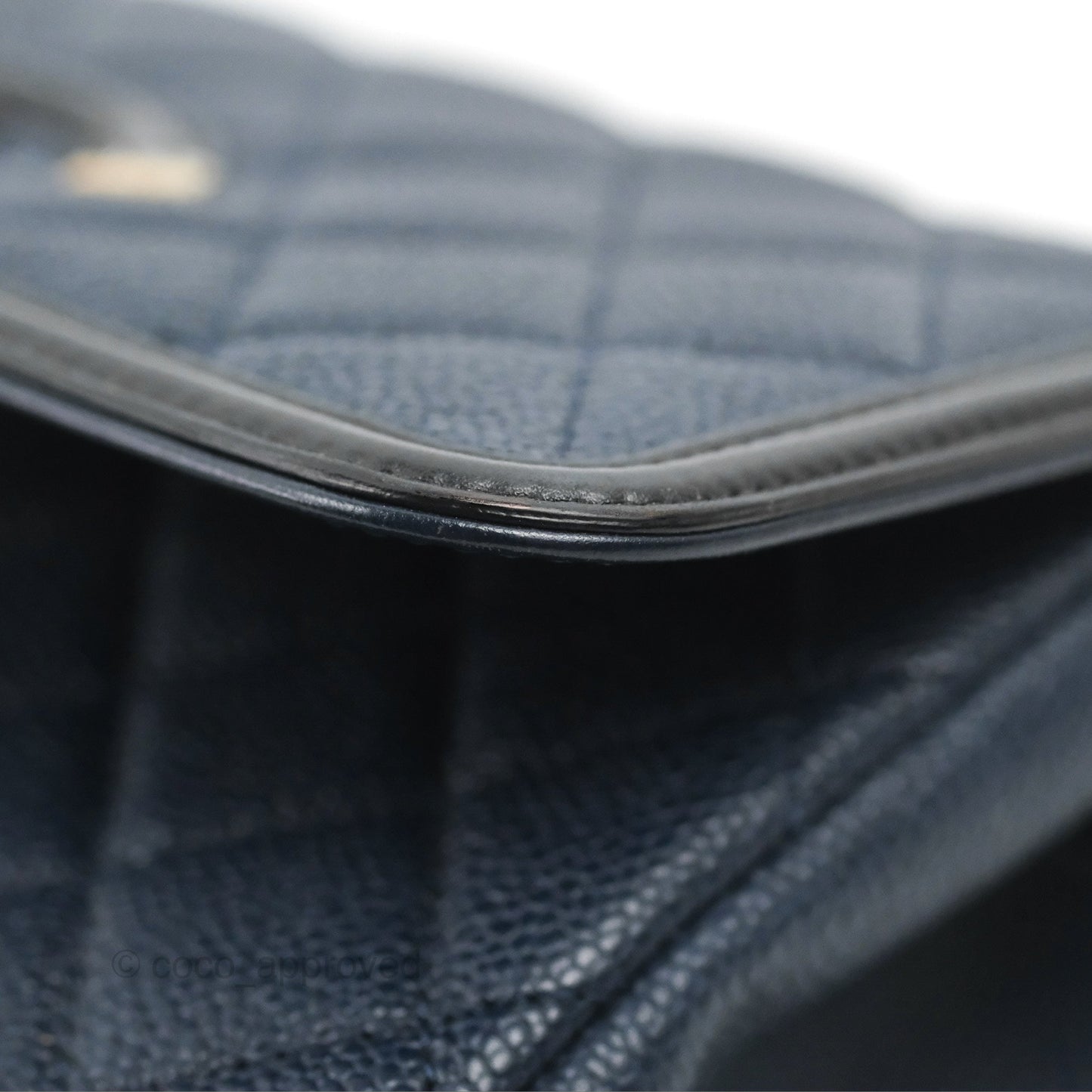 Chanel Quilted Small CC Filigree Flap Navy Black Caviar