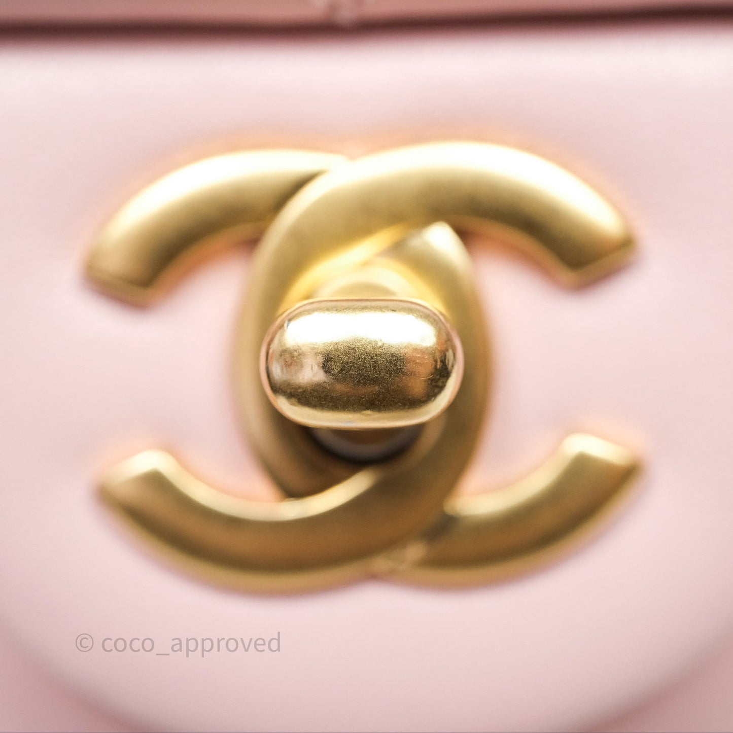 Chanel Pearl Crush Mini Square Quilted Dusty Pink Lambskin Aged Gold Hardware