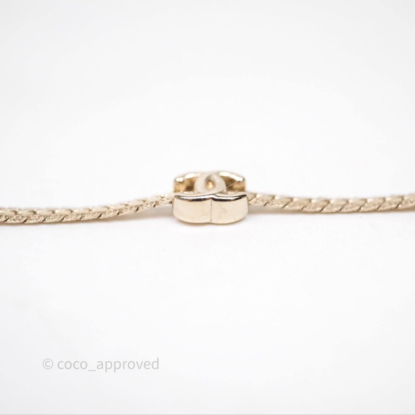 Chanel CC Logo Adjustable Necklace Gold Tone 25V