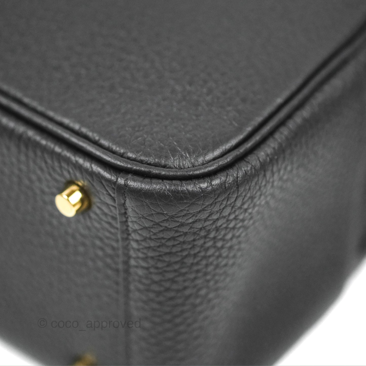 Hermès Mini Lindy 20 Black Clemence Gold Hardware