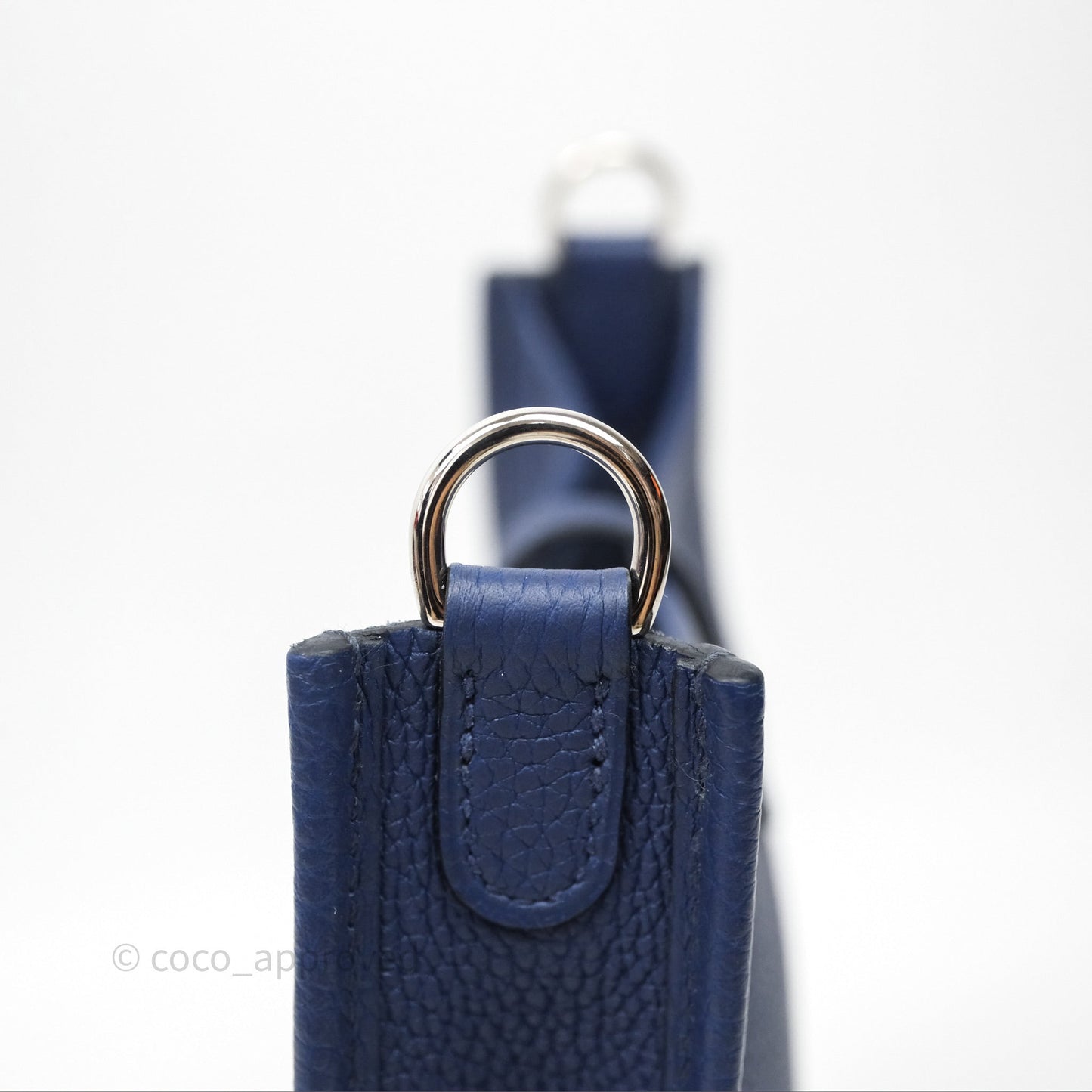 Hermès Mini Evelyne 16 Bleu Saphir 73 Taurillon Maurice Palladium Hardware