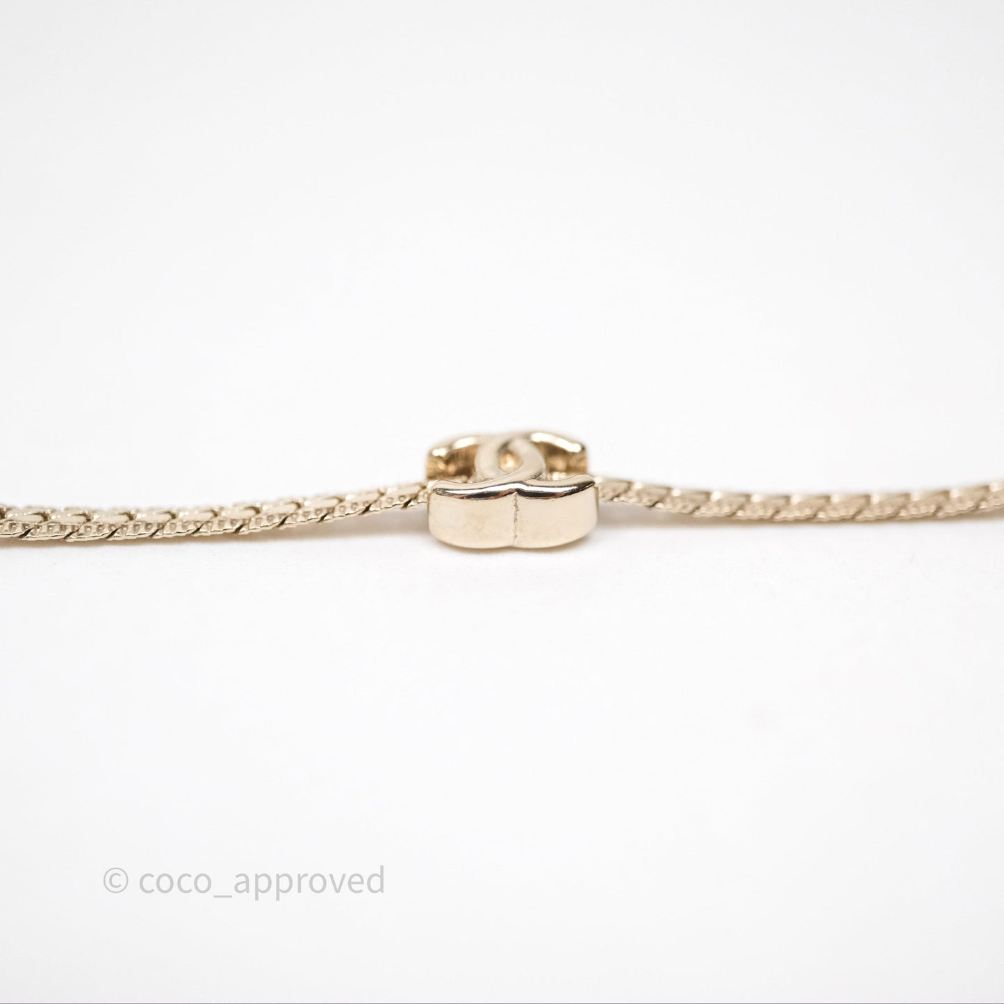 Chanel CC Logo Adjustable Necklace Gold Tone 25V