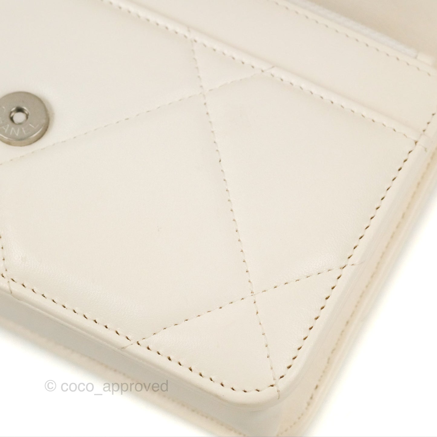 Chanel 19 Wallet on Chain WOC White Mixed Hardware