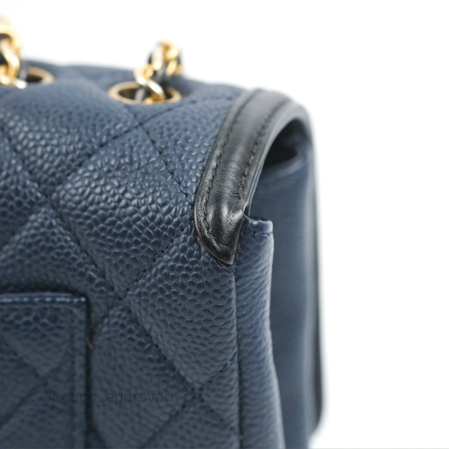 Chanel Quilted Small CC Filigree Flap Navy Black Caviar