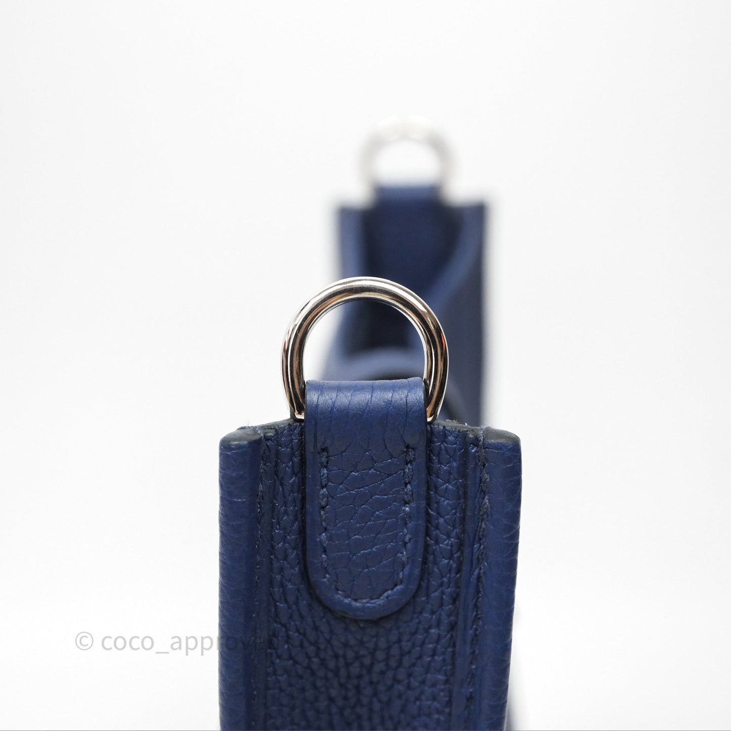 Hermès Mini Evelyne 16 Bleu Saphir 73 Taurillon Maurice Palladium Hardware