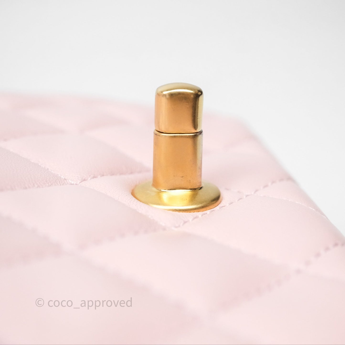Chanel Pearl Crush Mini Square Quilted Dusty Pink Lambskin Aged Gold Hardware