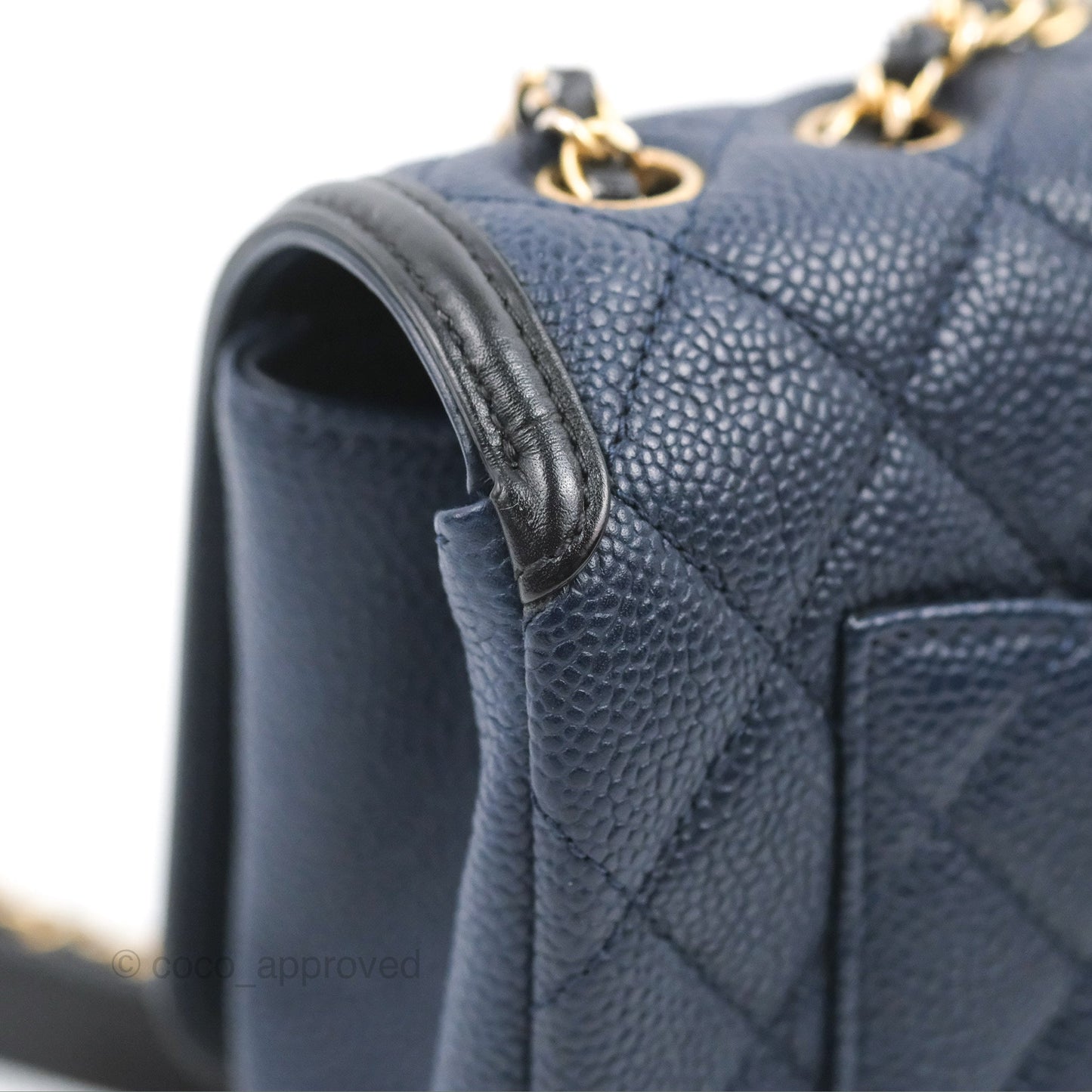Chanel Quilted Small CC Filigree Flap Navy Black Caviar