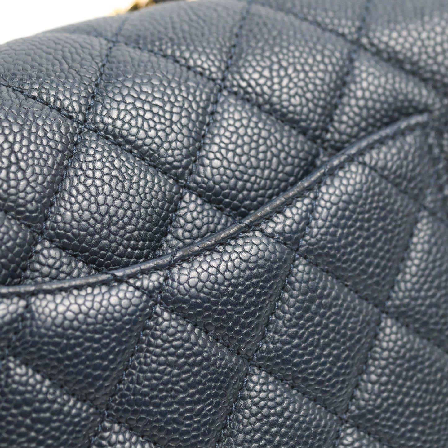 Chanel Quilted Small CC Filigree Flap Navy Black Caviar