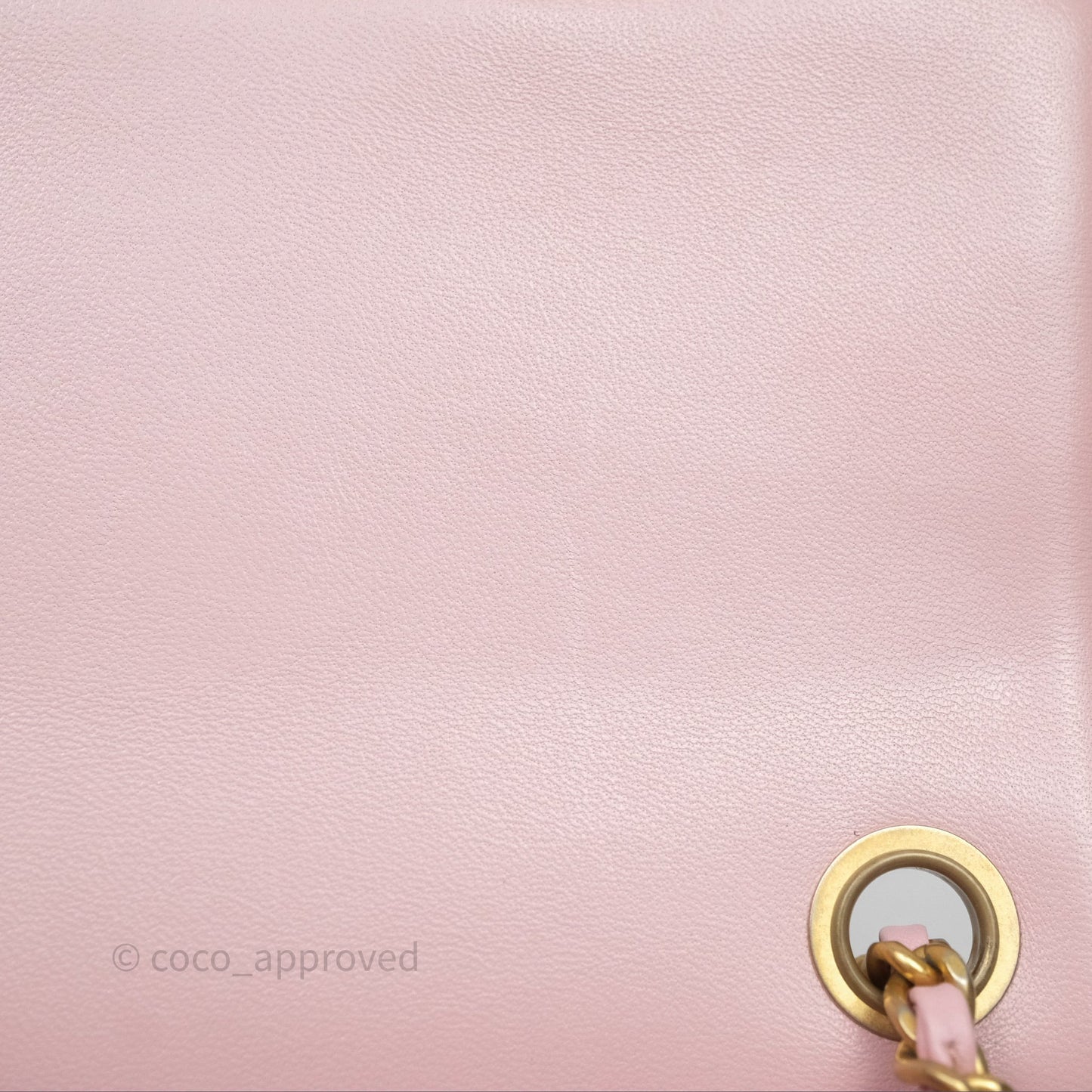 Chanel Pearl Crush Mini Square Quilted Dusty Pink Lambskin Aged Gold Hardware