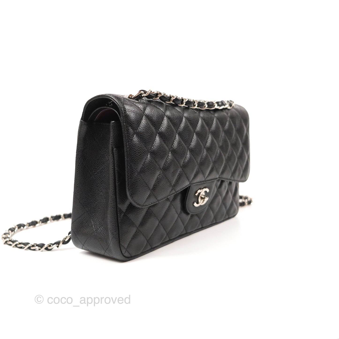 Chanel Jumbo Double Flap Black Caviar Silver Hardware⁣⁣