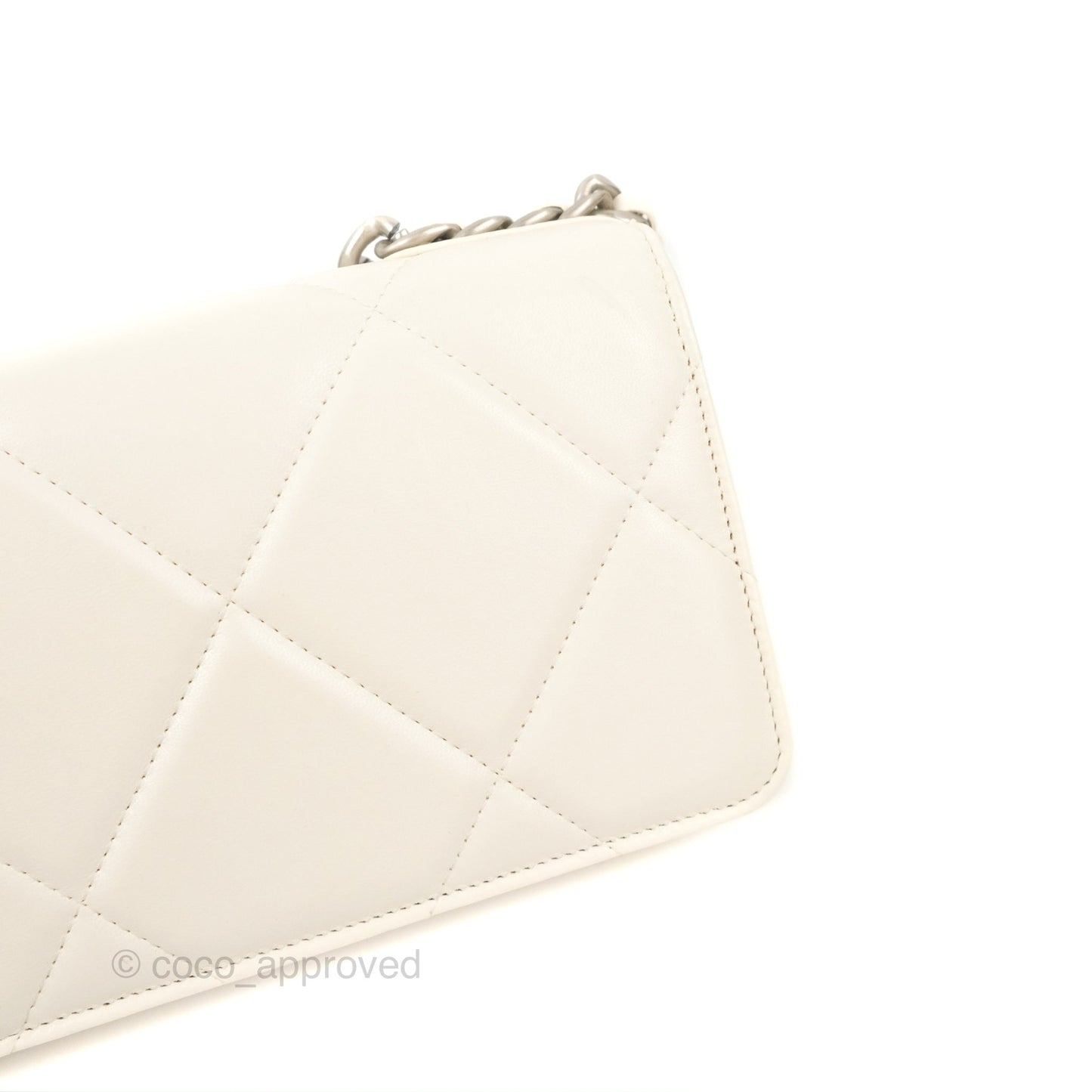 Chanel 19 Wallet on Chain WOC White Mixed Hardware