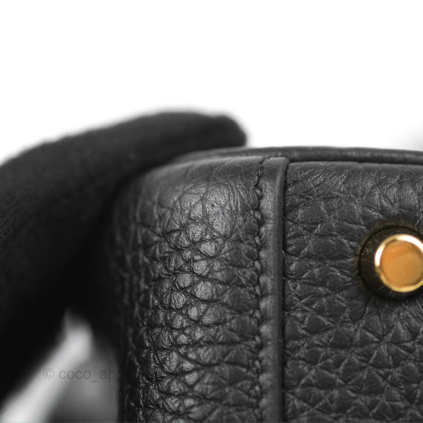 Hermès Mini Lindy 20 Black Clemence Gold Hardware
