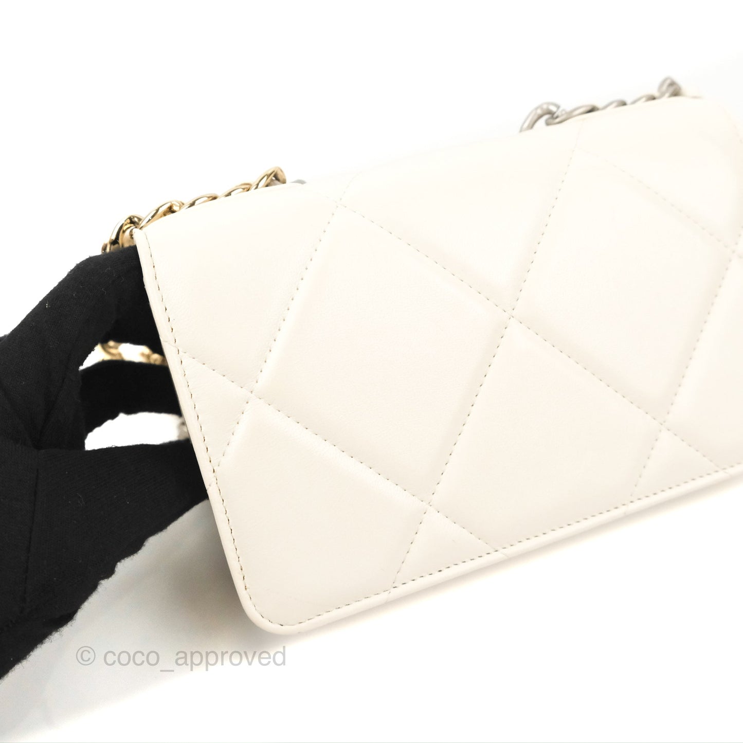 Chanel 19 Wallet on Chain WOC White Mixed Hardware