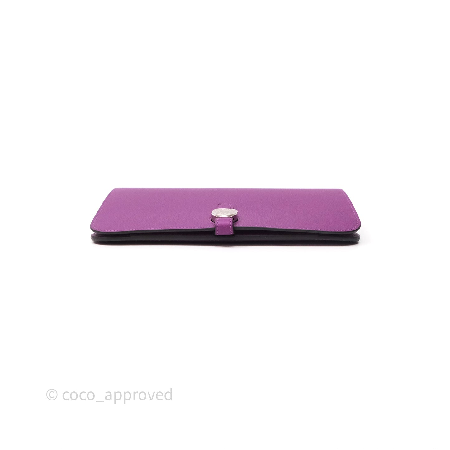 Hermes Dogon Duo Compact Wallet Anemone P9 Evercolor Palladium Hardware