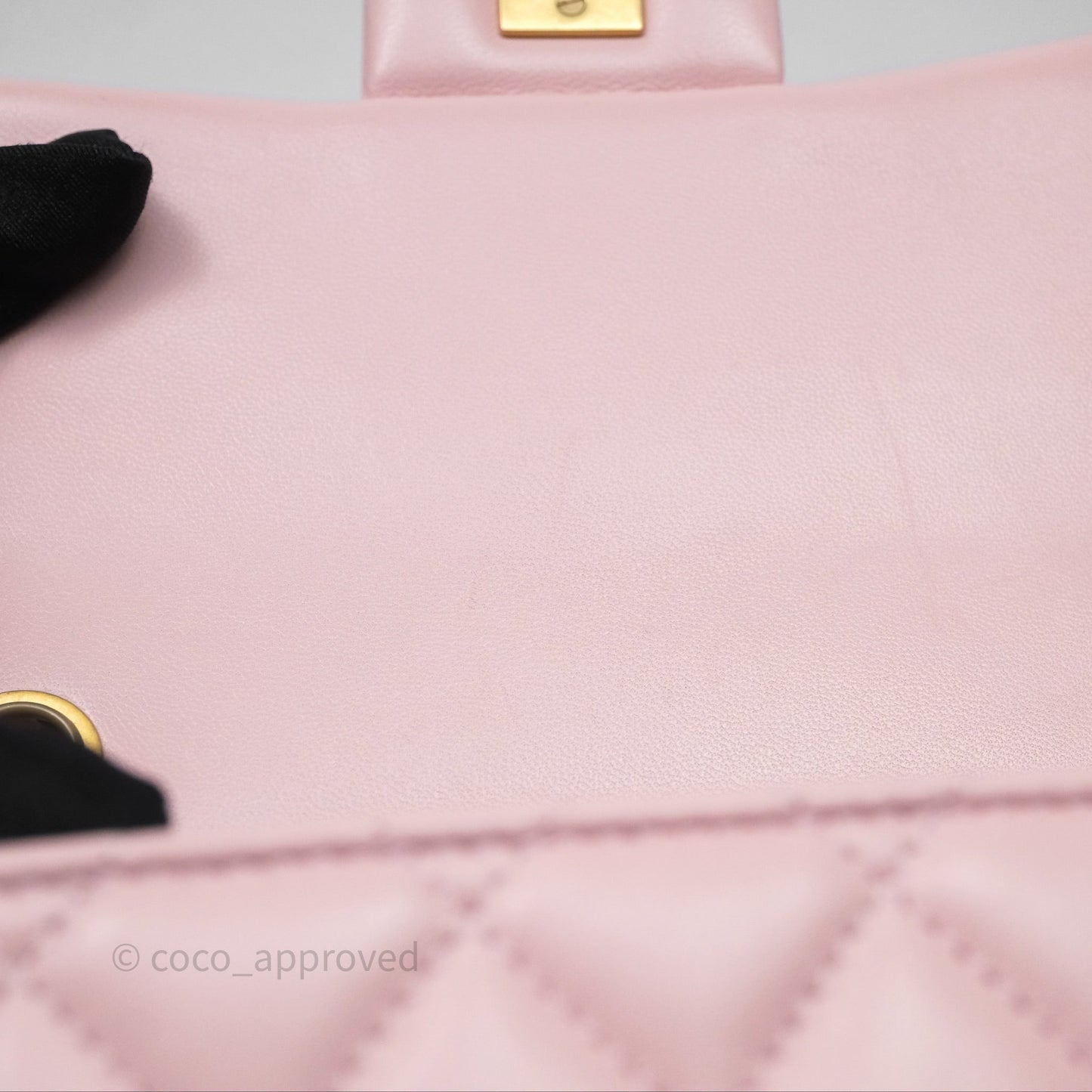 Chanel Pearl Crush Mini Square Quilted Dusty Pink Lambskin Aged Gold Hardware