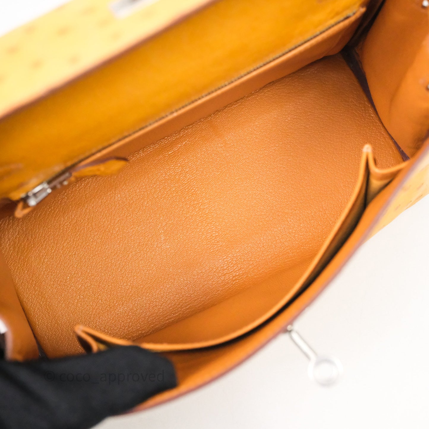 Hermès Kelly 25 Sable Ostrich Palladium Hardware