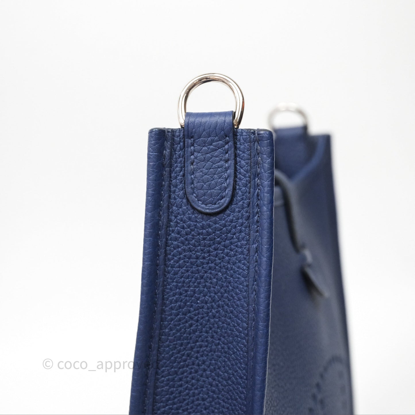 Hermès Mini Evelyne 16 Bleu Saphir 73 Taurillon Maurice Palladium Hardware