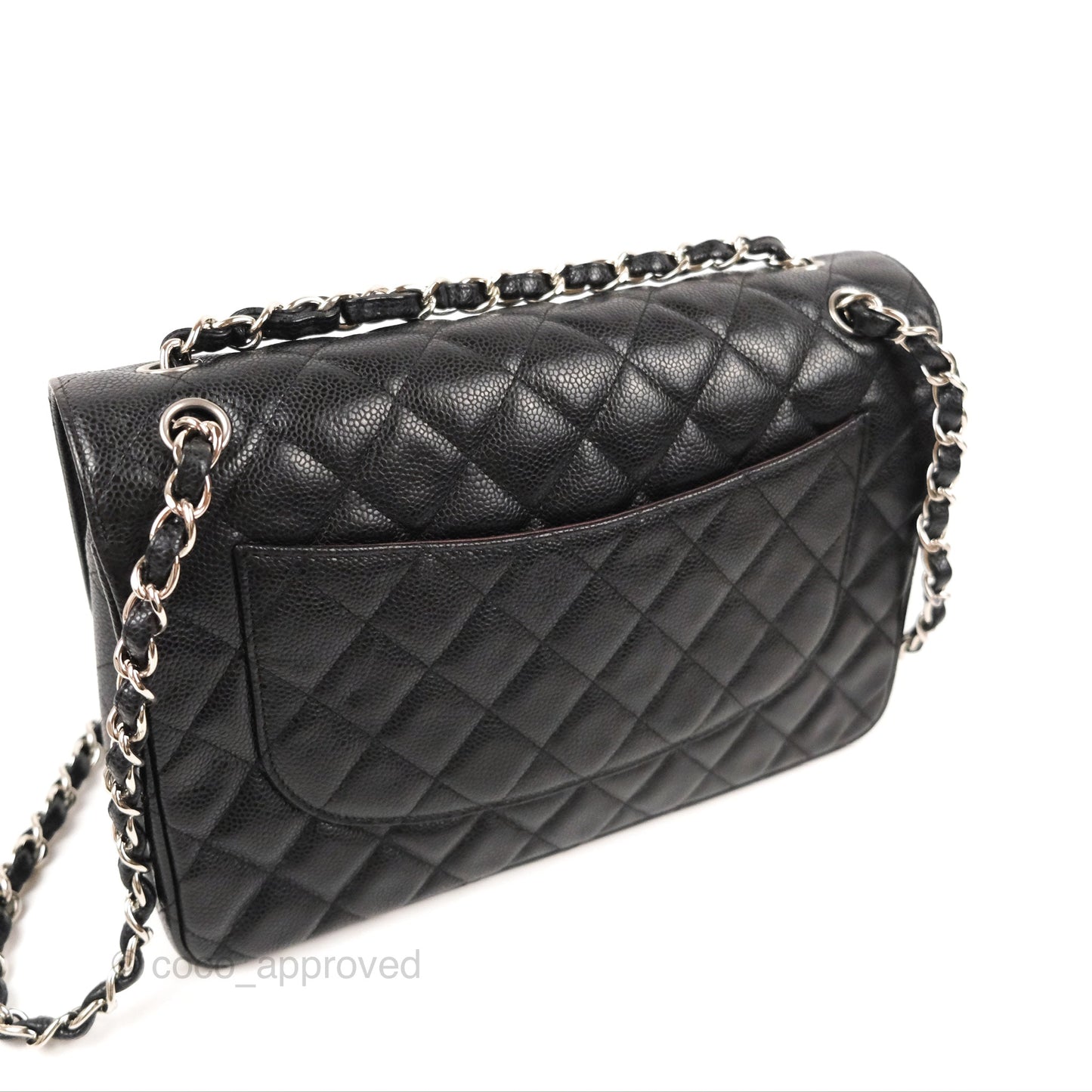 Chanel Jumbo Double Flap Black Caviar Silver Hardware⁣⁣