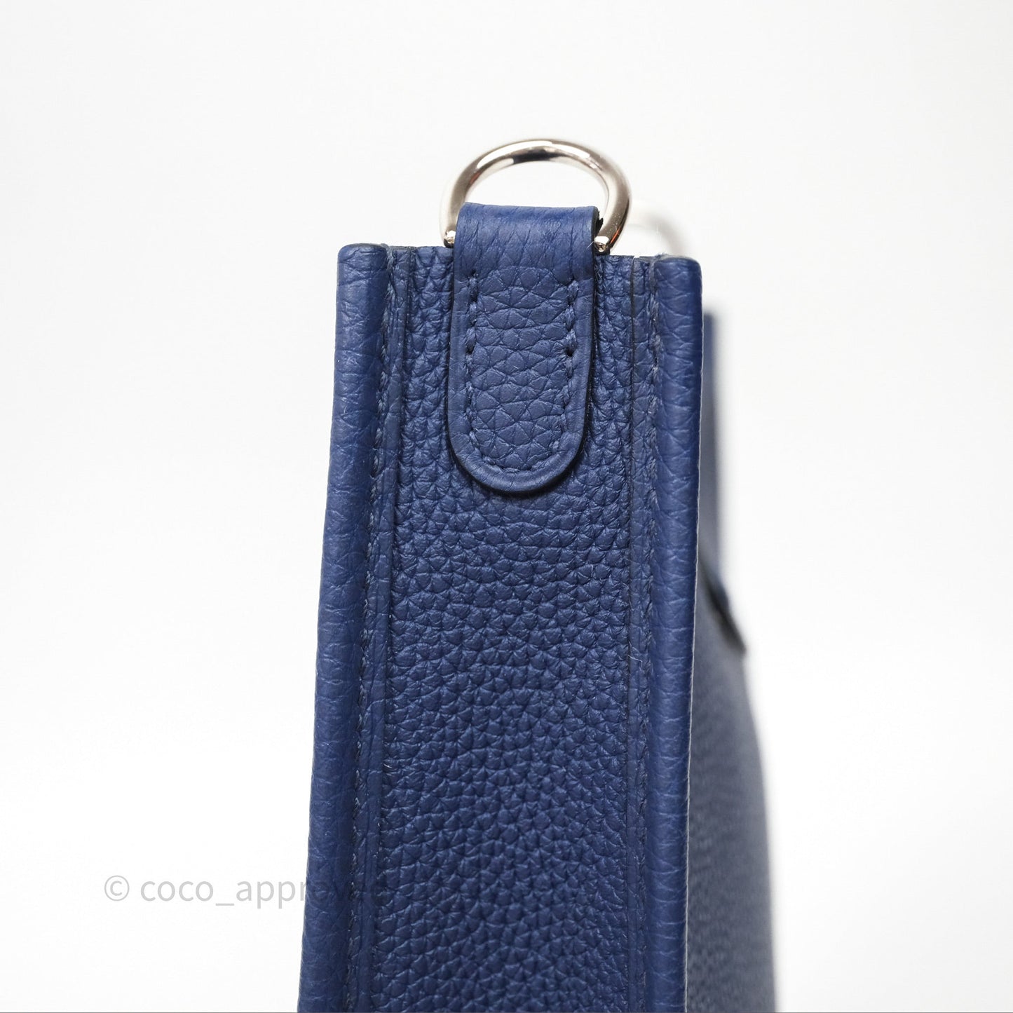 Hermès Mini Evelyne 16 Bleu Saphir 73 Taurillon Maurice Palladium Hardware