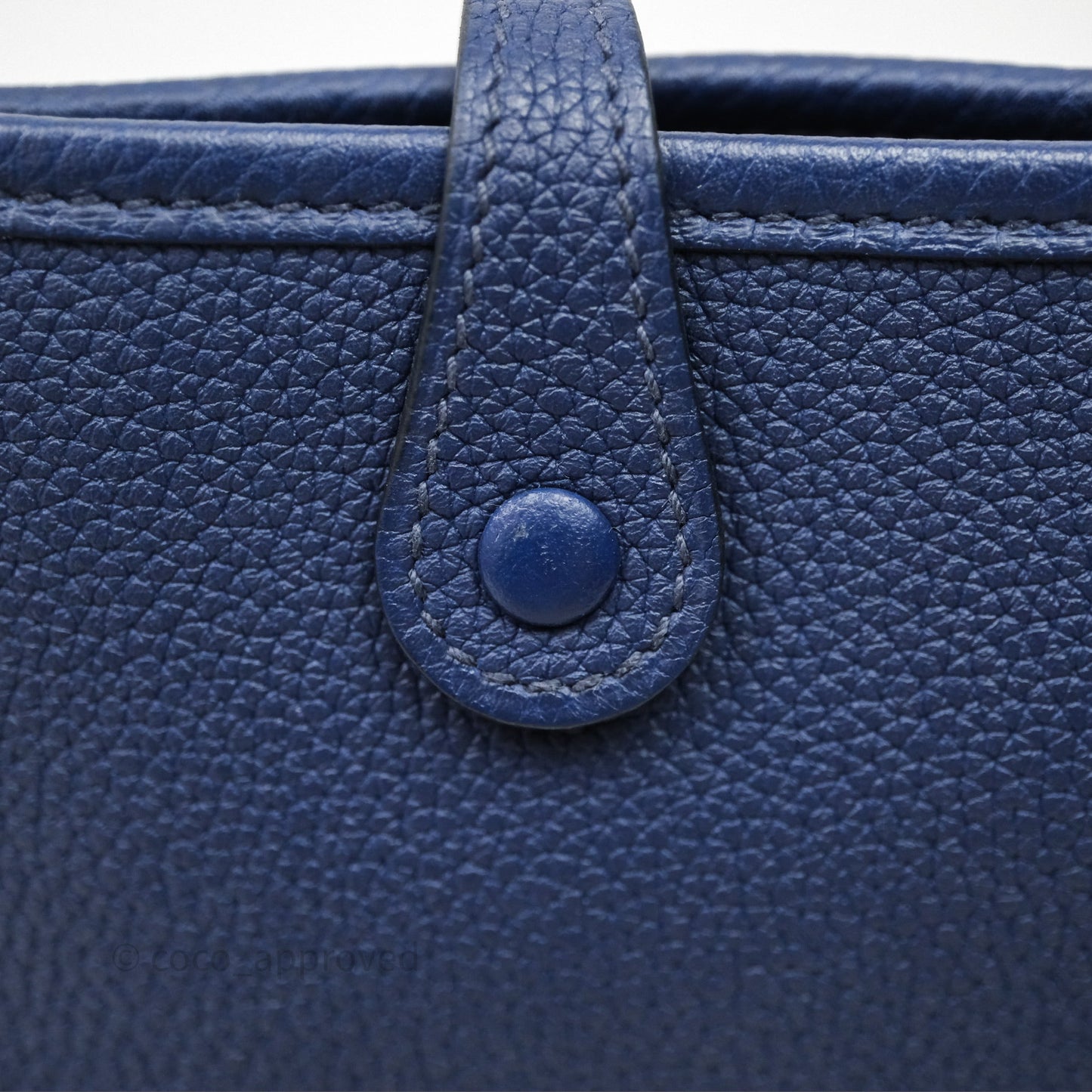 Hermès Mini Evelyne 16 Bleu Saphir 73 Taurillon Maurice Palladium Hardware