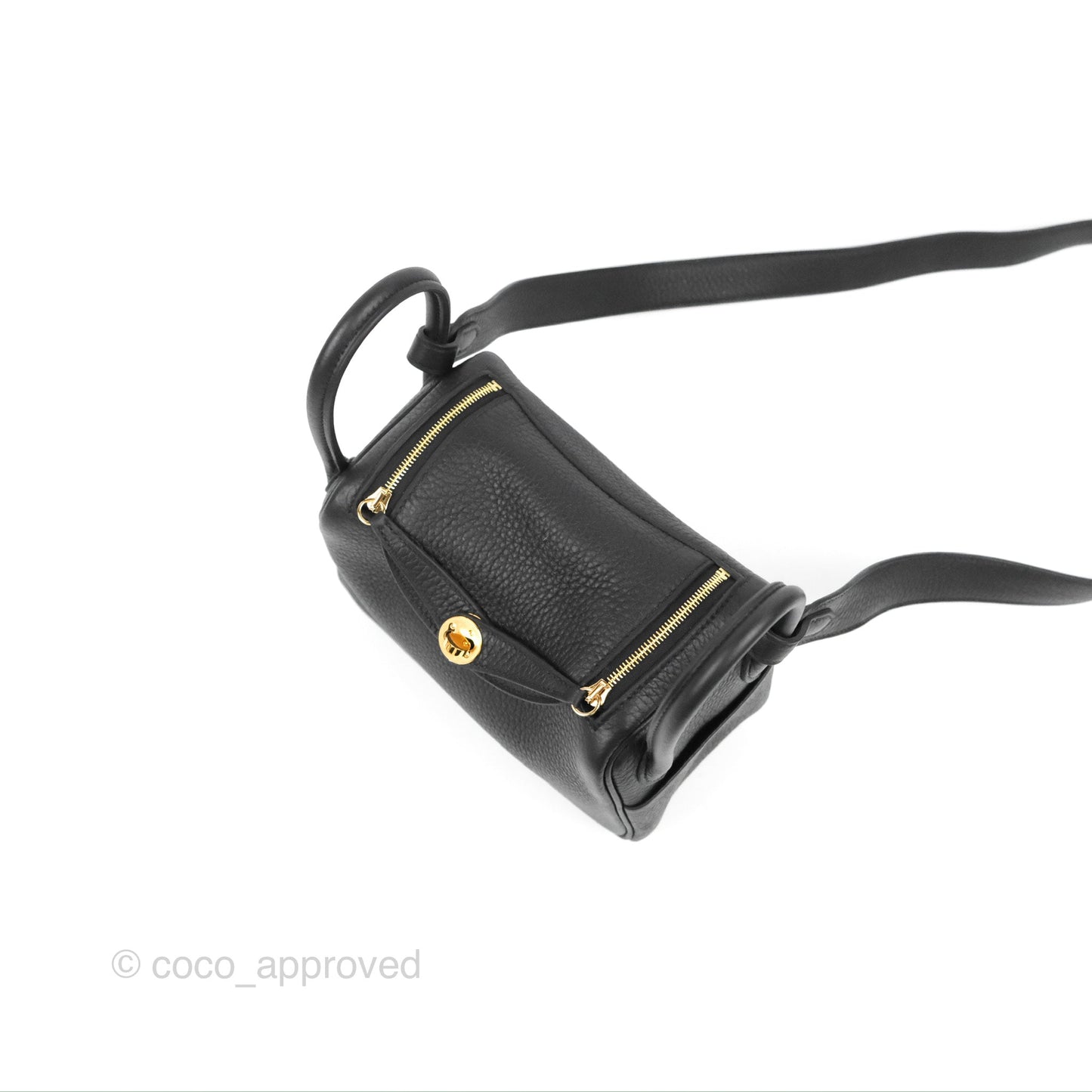 Hermès Mini Lindy 20 Black Clemence Gold Hardware