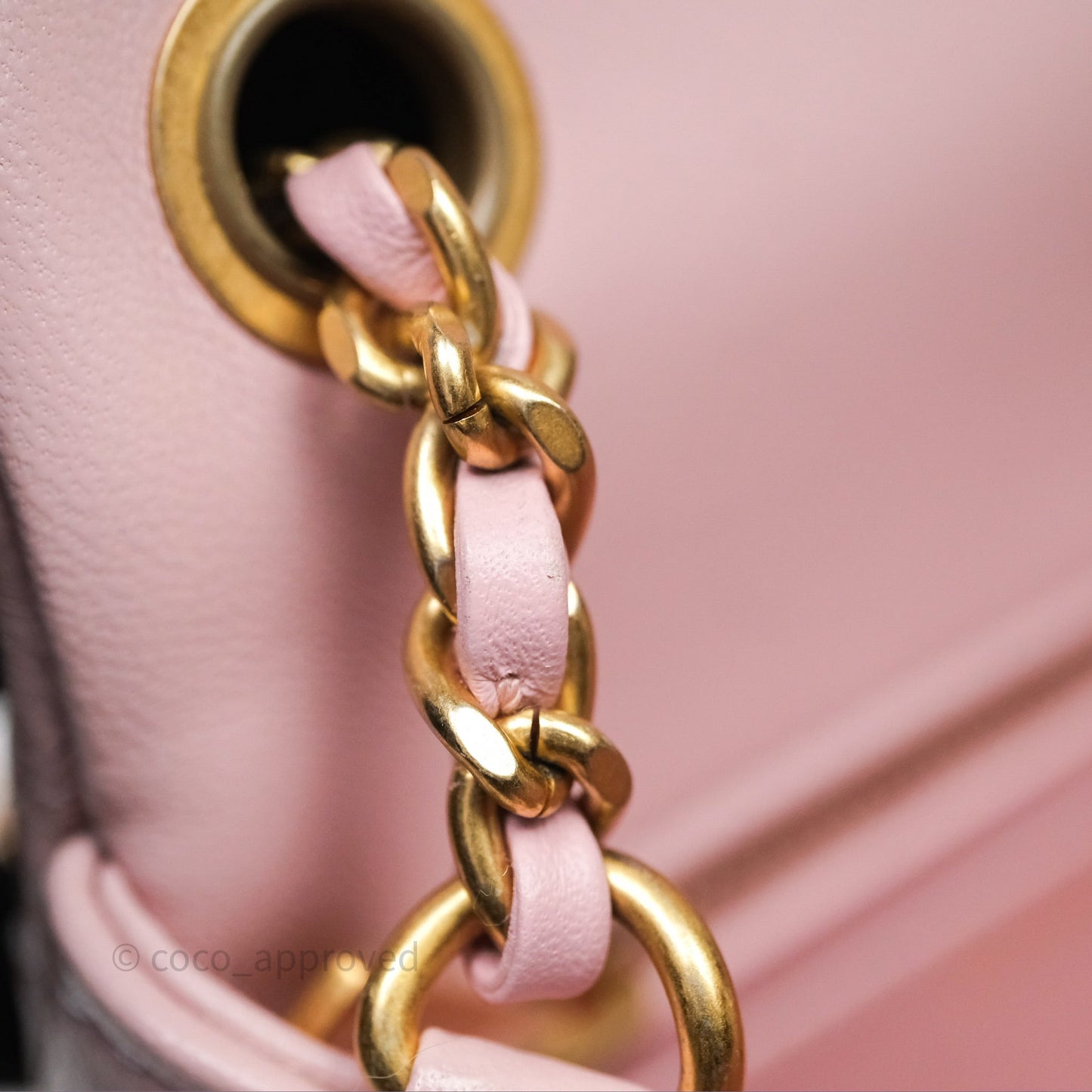 Chanel Pearl Crush Mini Square Quilted Dusty Pink Lambskin Aged Gold Hardware