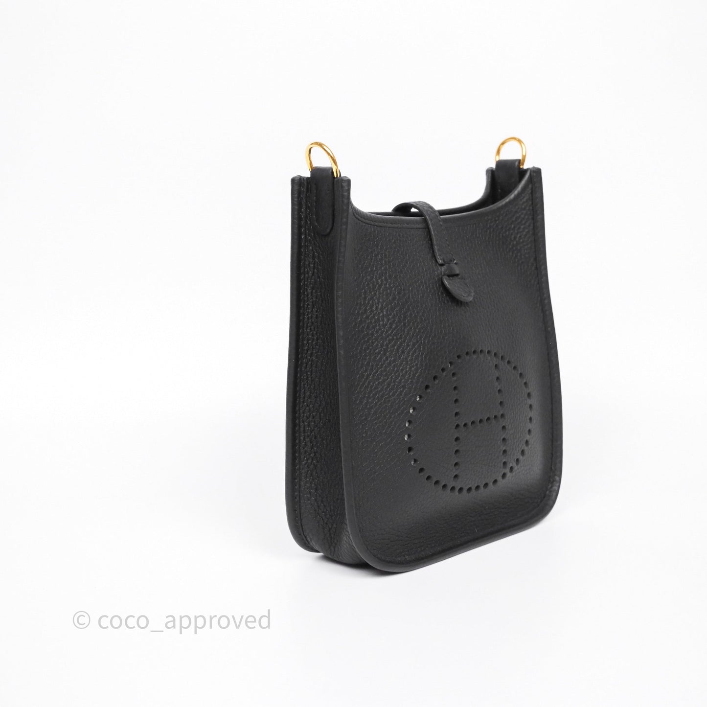 Hermès Mini Evelyne 16 Black Noir 89 Clemence Gold Hardware