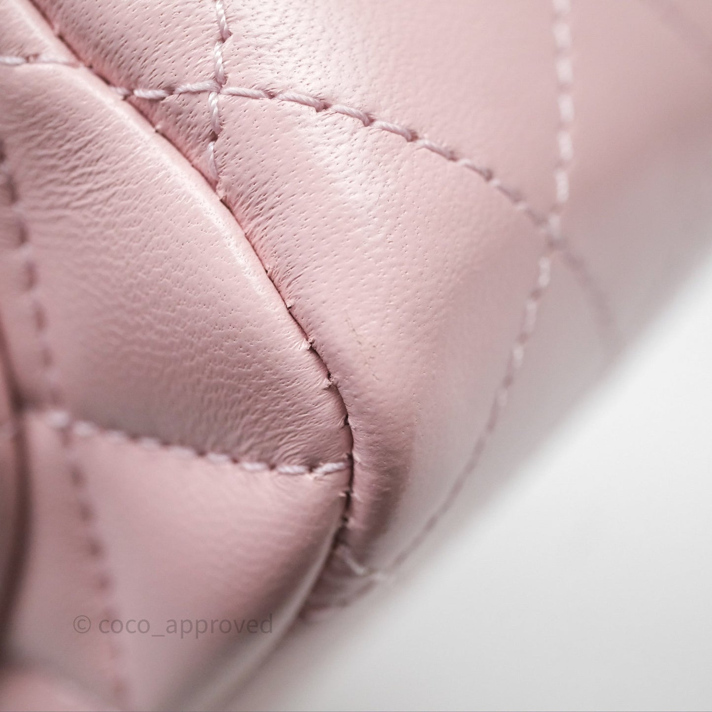 Chanel Pearl Crush Mini Square Quilted Dusty Pink Lambskin Aged Gold Hardware