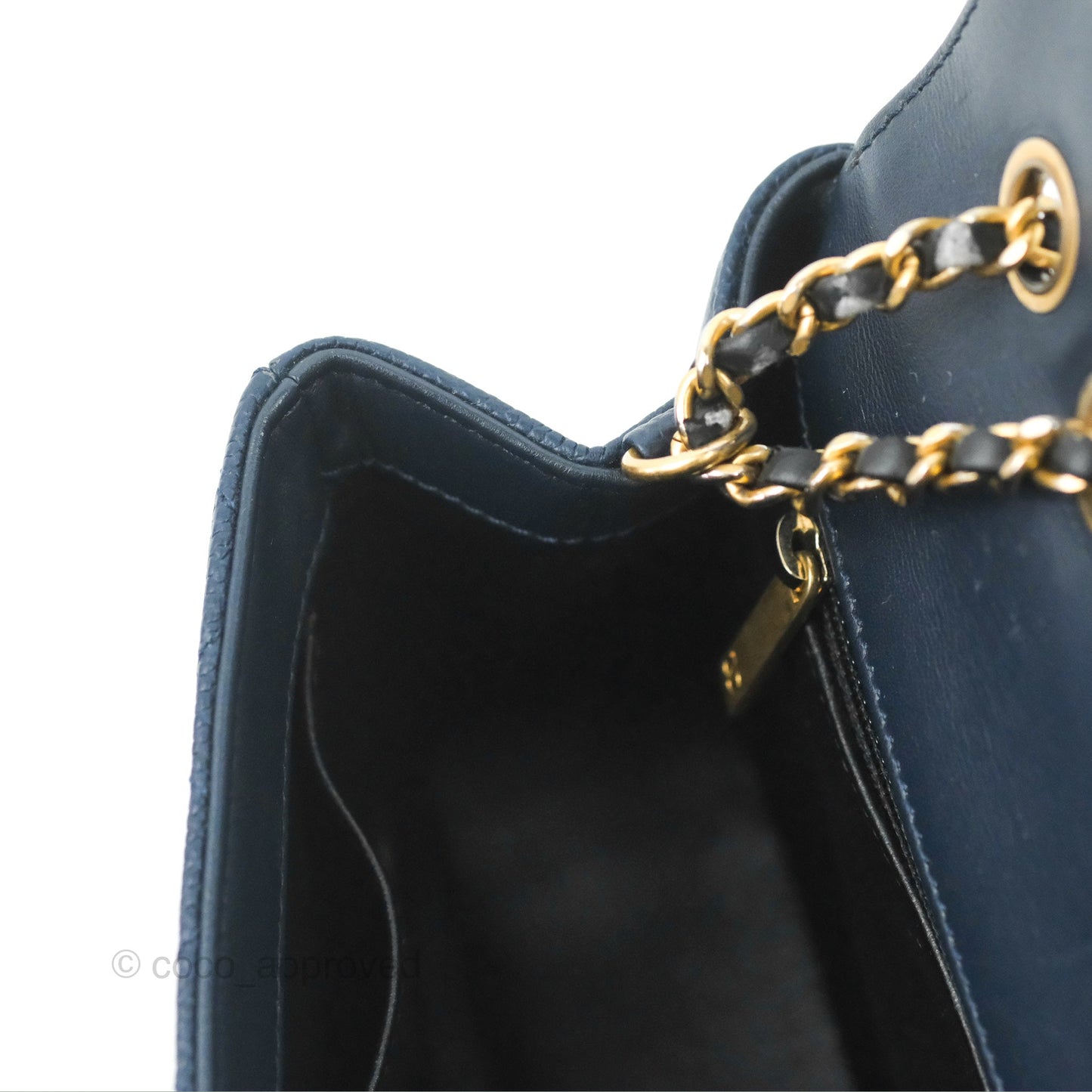 Chanel Quilted Small CC Filigree Flap Navy Black Caviar