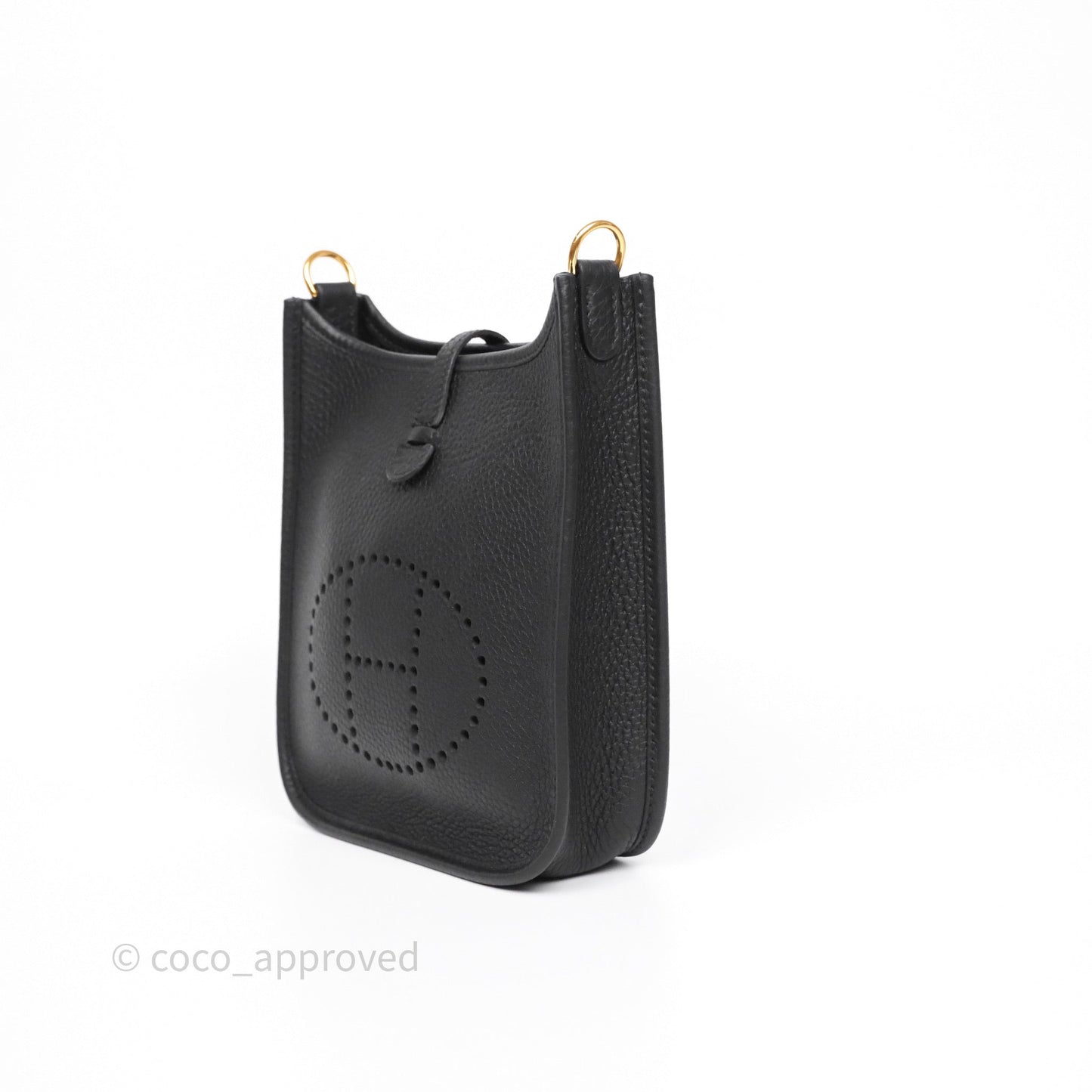 Hermès Mini Evelyne 16 Black Noir 89 Clemence Gold Hardware